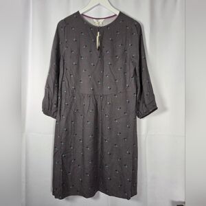 NWT Boden Pom Pom Print Gray Nerissa Dress Women's Size US2  UK6